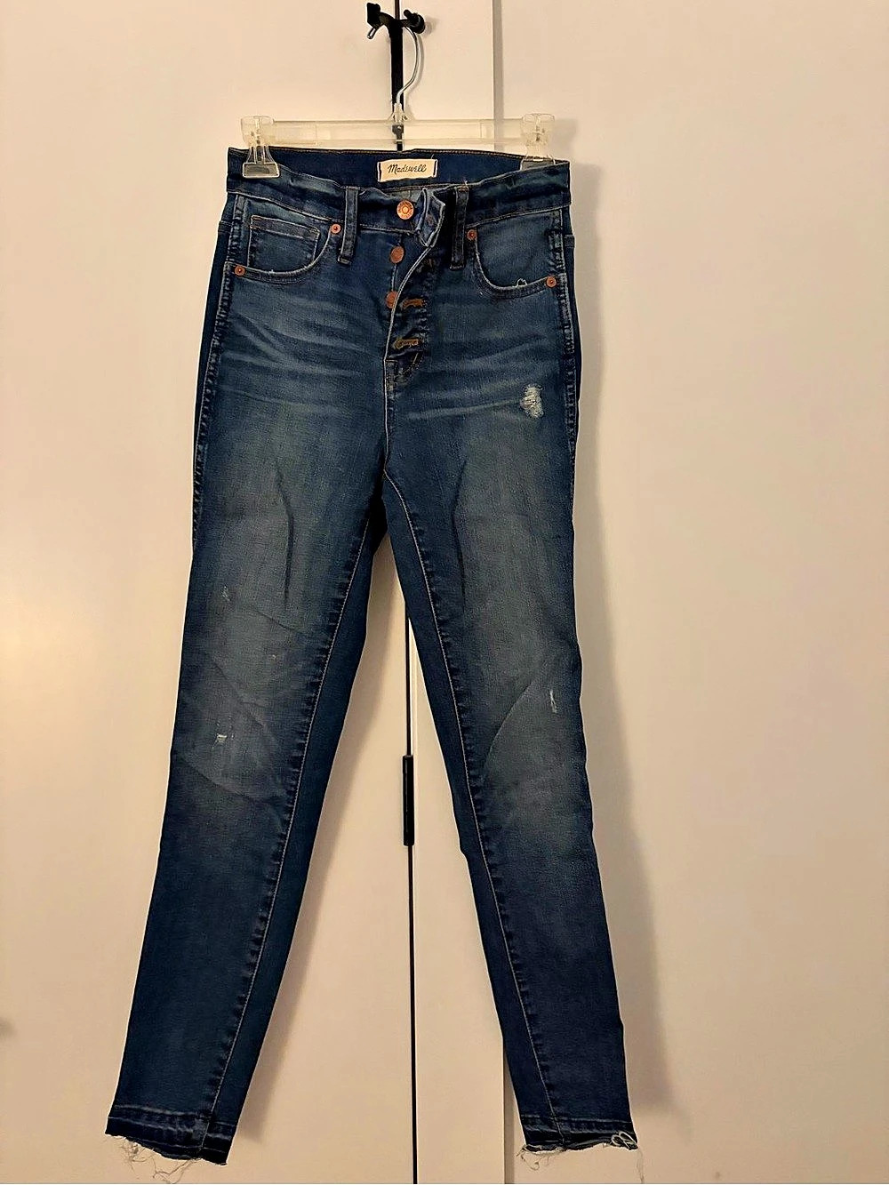 Madewell 10" High-Rise Skinny Jeans: Button-Front Edition Jeans Blue Waist 26